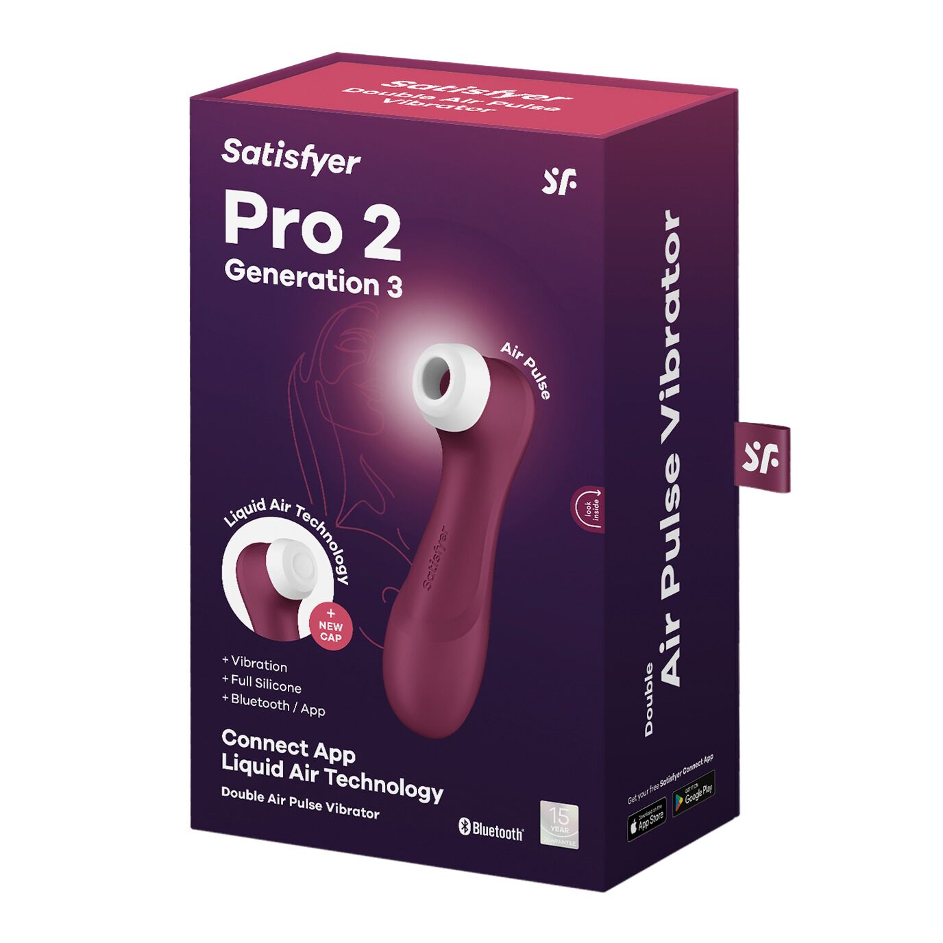    Satisfyer Pro 2 Generation 3 with Liquid Air Connect App Wine Red