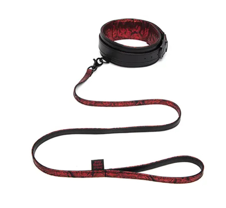    Fifty Shades of Grey Sweet Anticipation Reversible Faux Leather Collar and Lead