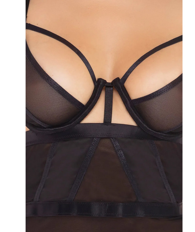    NEW IN TOWN 2 PC BRA SET BLACK, S/M