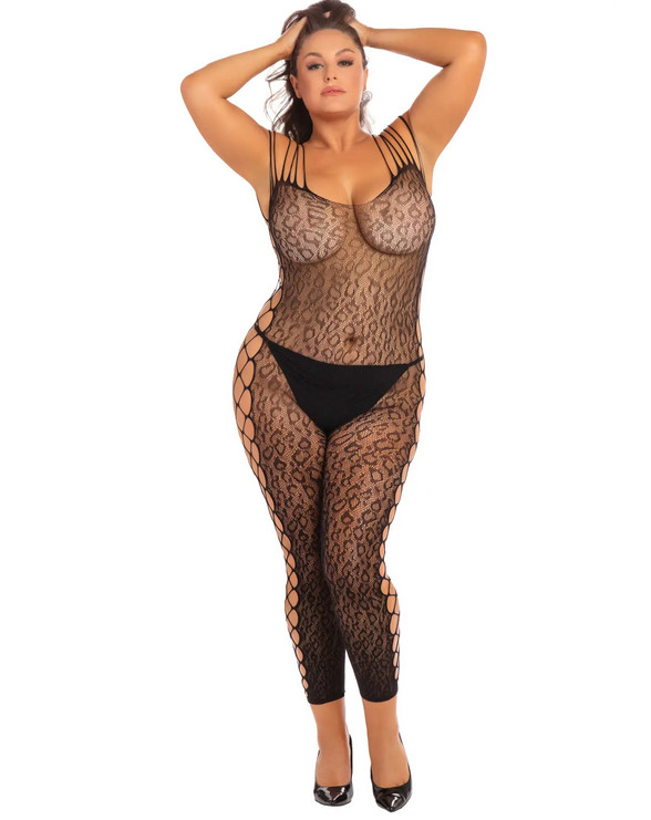  ANIMAL CROTCHLESS BODYSTOCKING BLACK