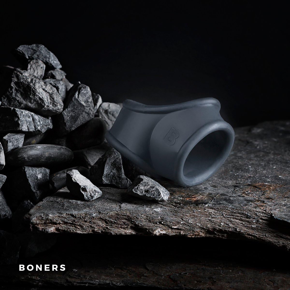 Эрекционное кольцо Boners Cocksling на член на мошонку, серое