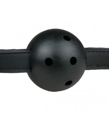   Ball Gag With PVC Ball — Black Easytoys