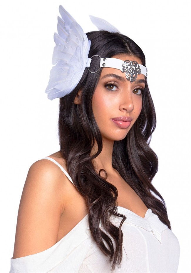   Leg Avenue Feather headband White