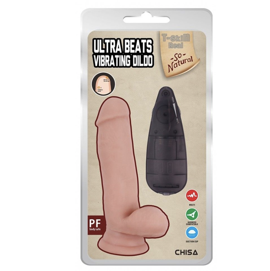    Ultra Beats Vibrating Dildo-Flesh Chisa