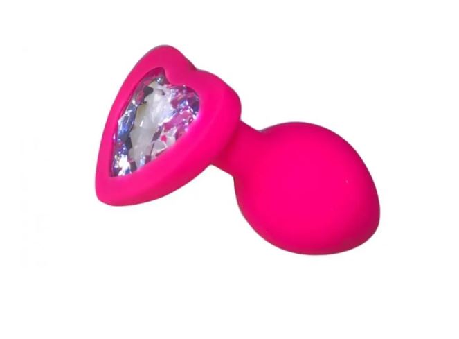  Pink Silicone Heart White, M