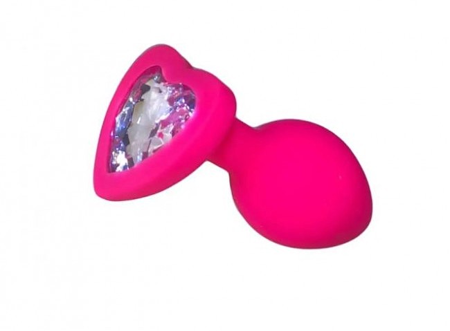  Pink Silicone Heart White, M