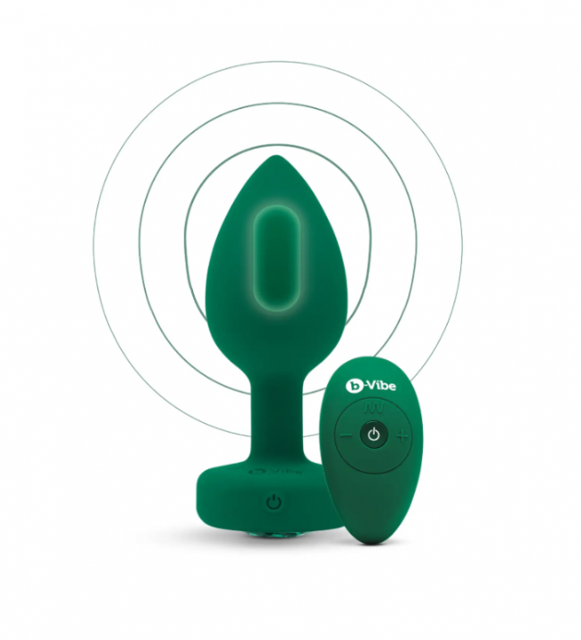       B-Vibe  Vibrating Jewel Plug M/L Emerald