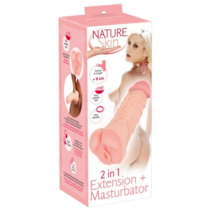 - 2 IN 1 Nature Skin Extension + Masturbator