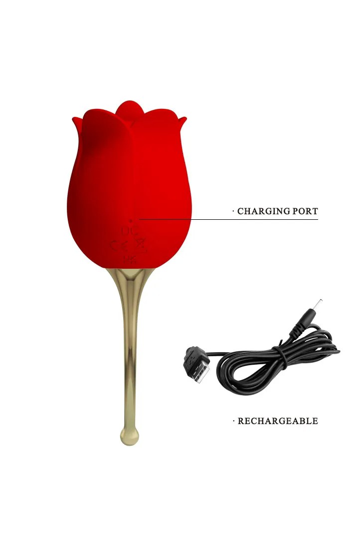    Pretty Love Rose Lover Licking Stimulator Red