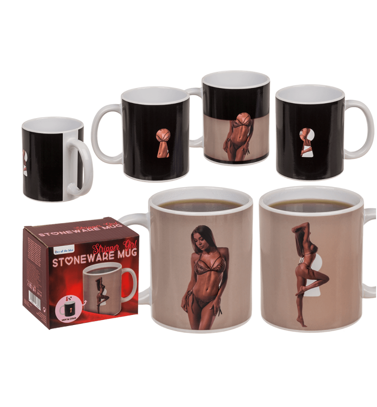    Stoneware Mug Stripper Girl