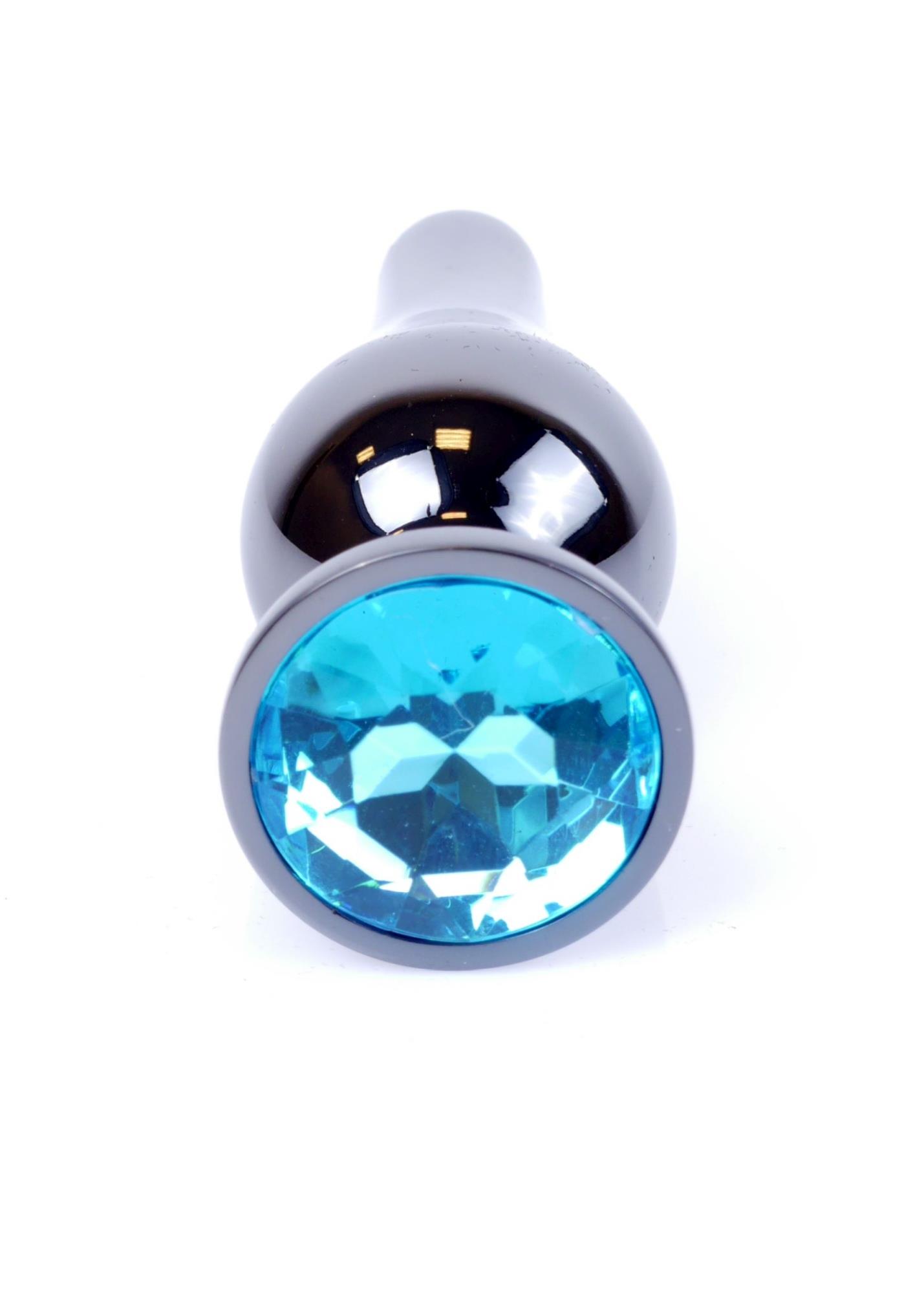    Jewellery Dark Silver Butt Plug Light Blue