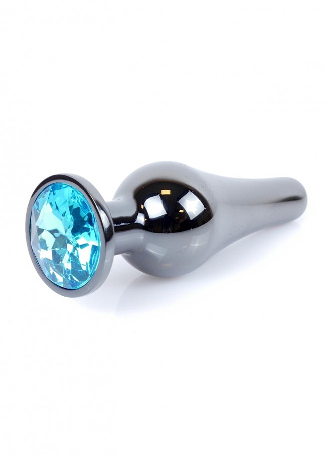   Jewellery Dark Silver Butt Plug Light Blue