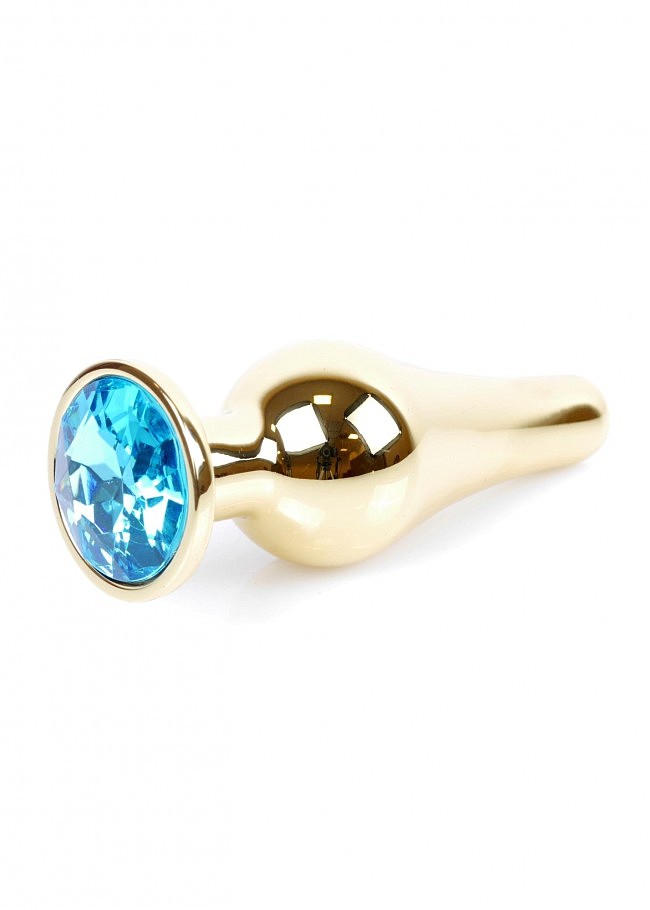    Jewellery Gold Butt Plug Light Blue BOSS, 3 
