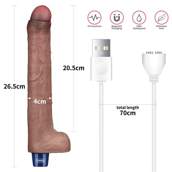     Real Softee Rechargeable Silicone Vibrating Dildo 10.5