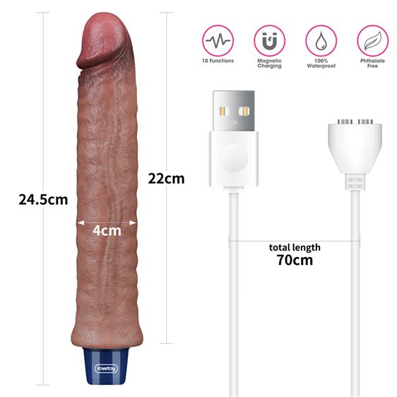     Real Softee Rechargeable Silicone Vibrating Dildo 9.5»