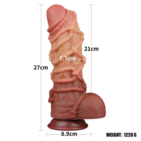    LoveToy Dual-Layered Silicone Cock With Rope 10.5» Flesh