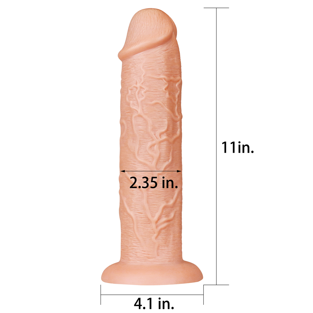  11' King-Sized Realistic Long Dildo 11» Flesh 