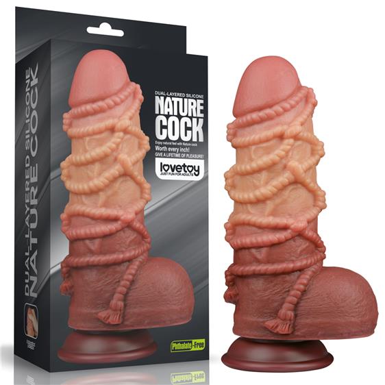  Dual-Layered Silicone Cock With Rope 9.5» Flesh 
