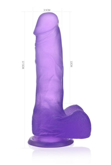  - Jelly Studs Crystal Dildo Medium 7» Purple 