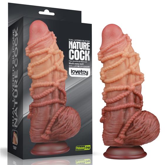   Dual-Layered Silicone Cock With Rope 9.5» Flesh