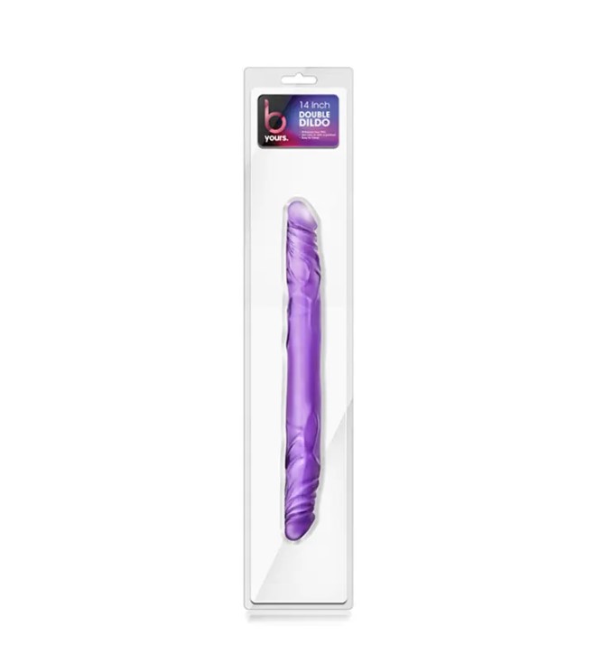   b yours 18inch double dildo purple 