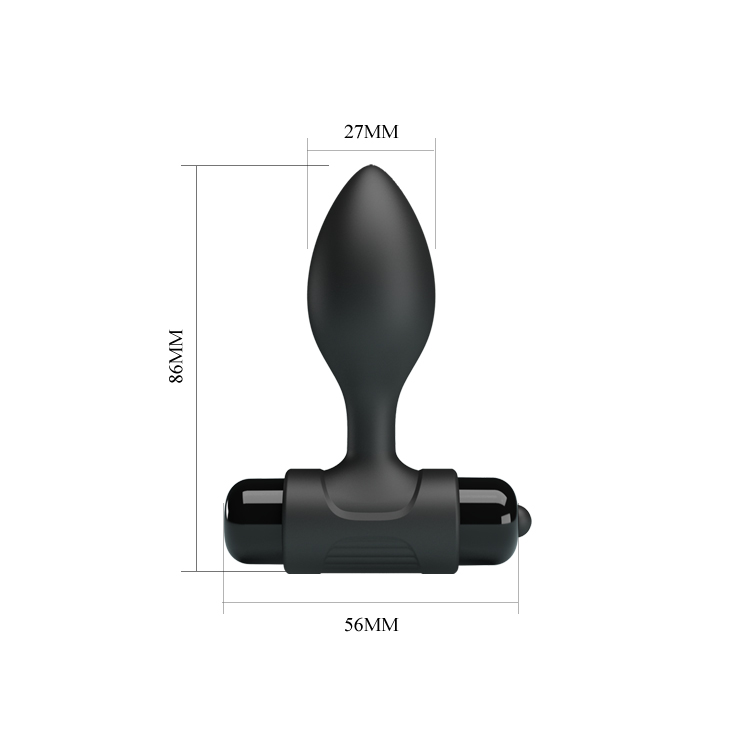     Pretty Love Vibra Butt Plug Black, 8,6  2,7 