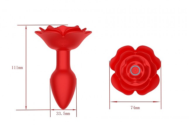  Rose Rotating Anal Plug, 15,2  4,5 