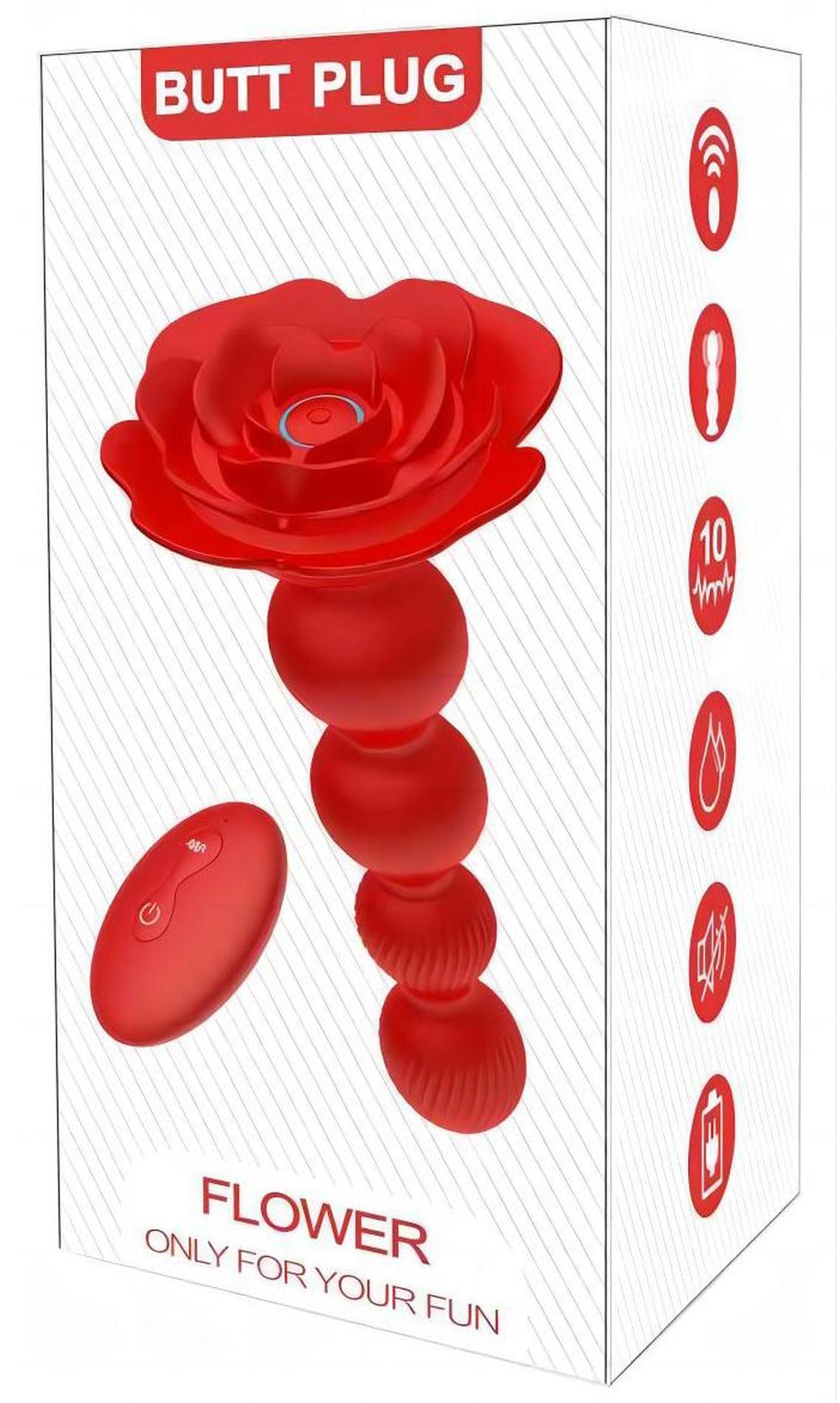  , + Rose Rotating Anal Beads, 18,3  3 