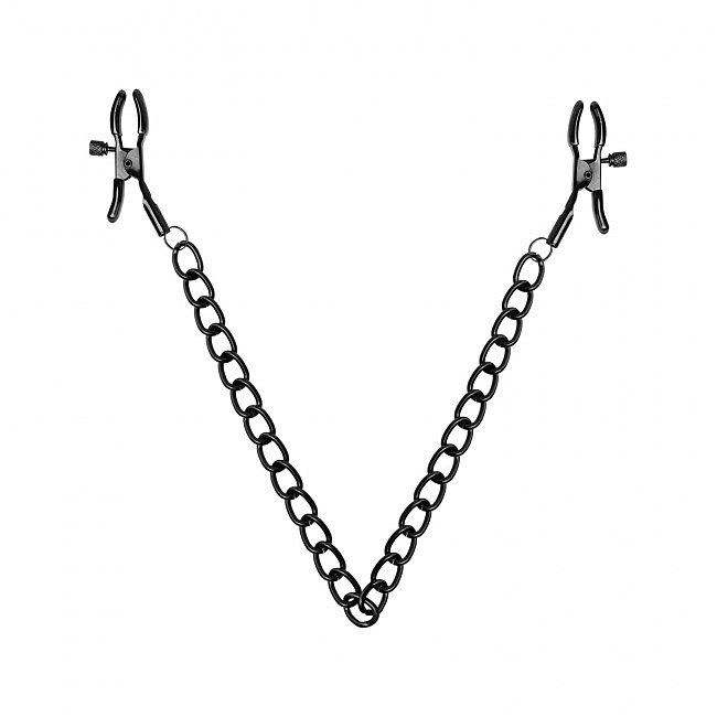    Bedroom Fantasies Nipple Clamps with Chain Black