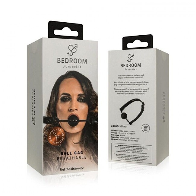   Bedroom Fantasies Ball Gag Breathable Silicone Black