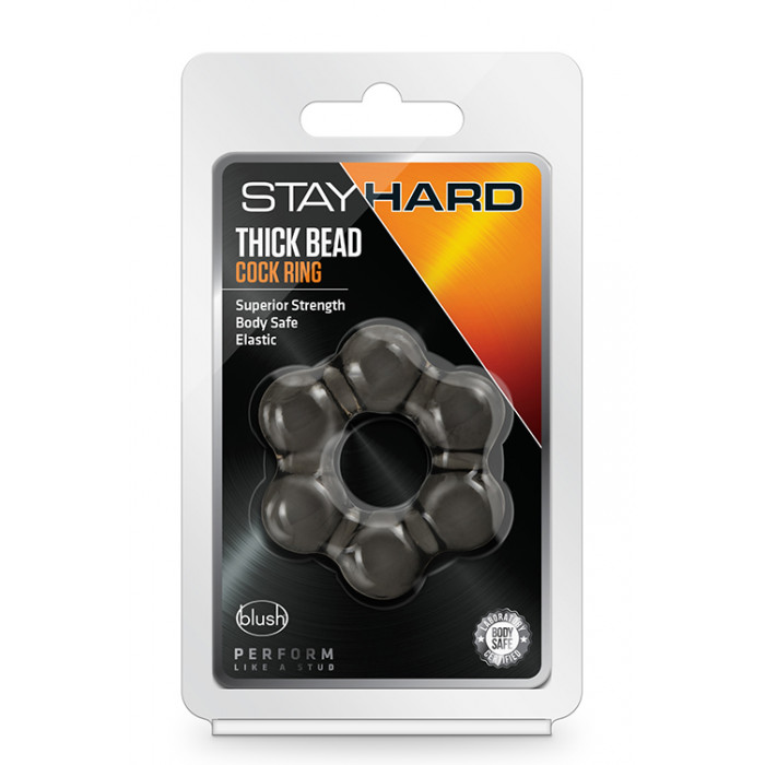   STAY HARD THICK BEAD COCK RING BLACK