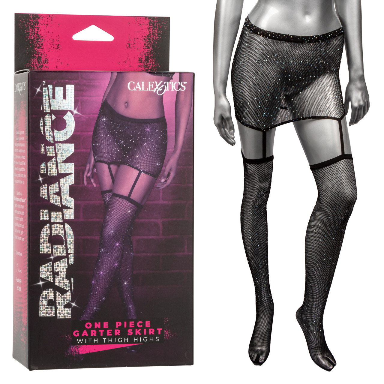 -       Calexotics Garter Skirt Thigh Highs, 