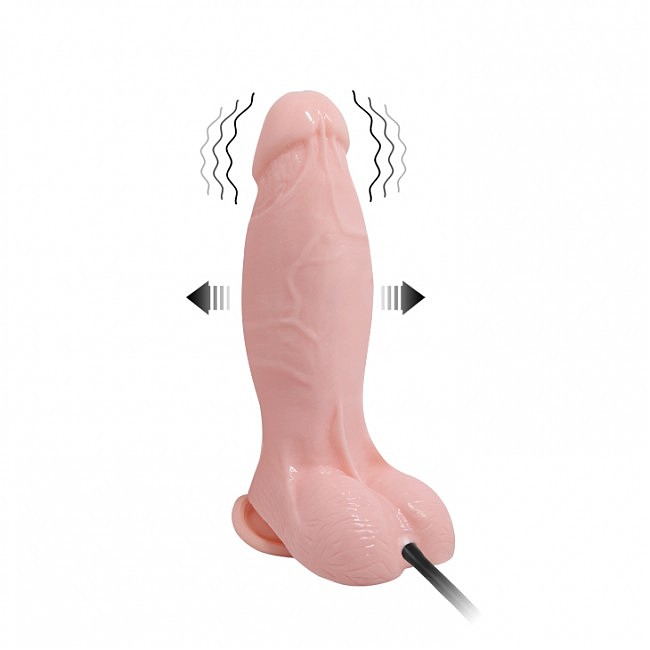       Inflateable Dildo Vibrating TPR Material Flesh 18,8 cm