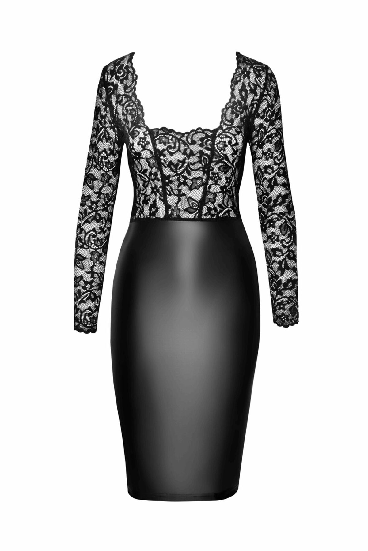  Noir Handmade F295 Euphoria lace and wetlook midi dress