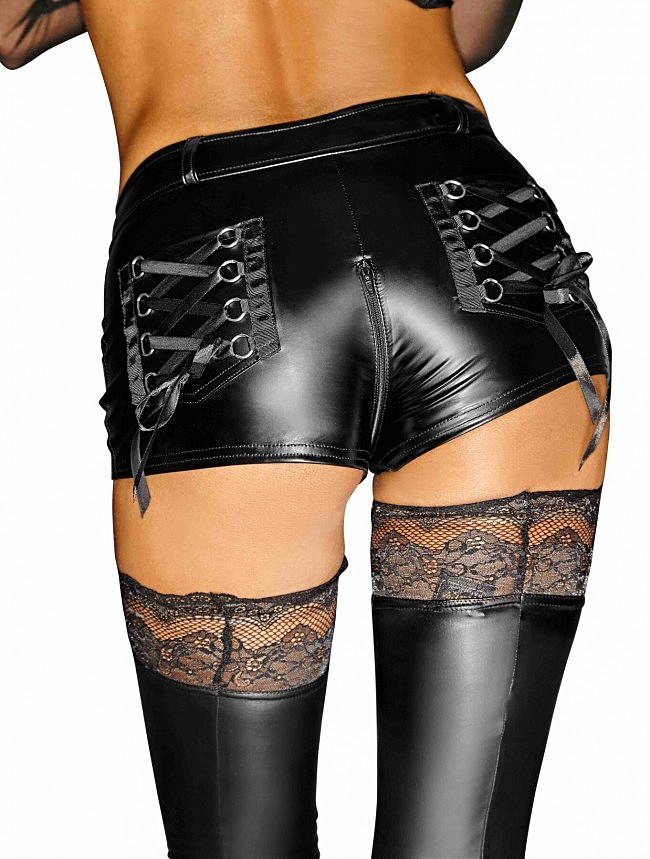  Noir Handmade F138 Powerwetlook shorts