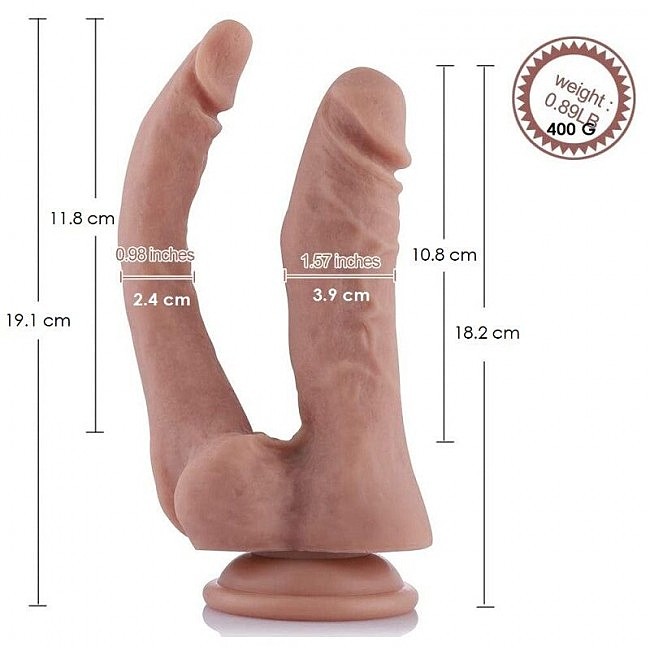  - Hismith 9.8» Double Penetrator Silicone Dildo, 