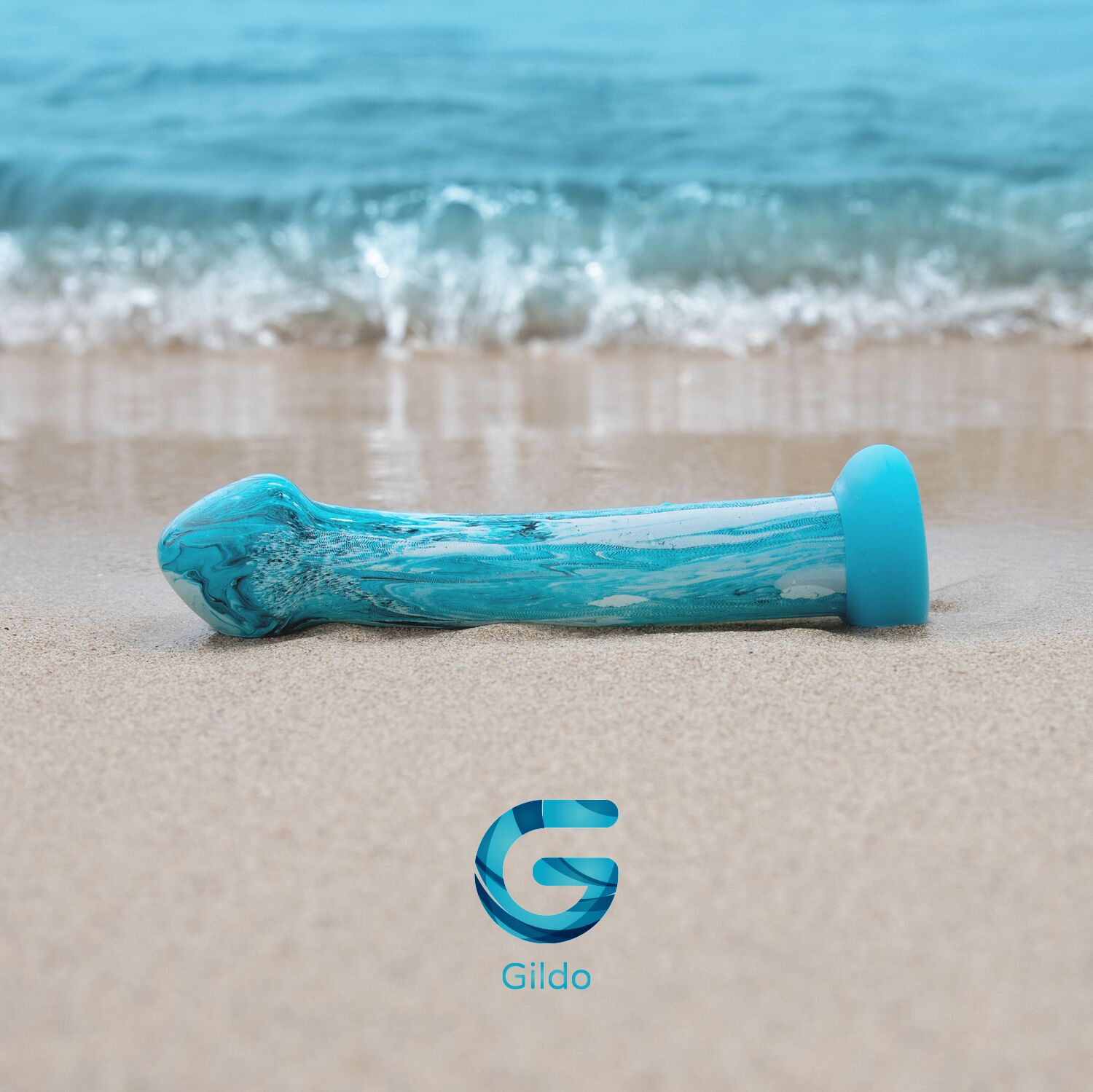   Gildo  Ocean Ripple Glass Dildo 17,4   3,8 .