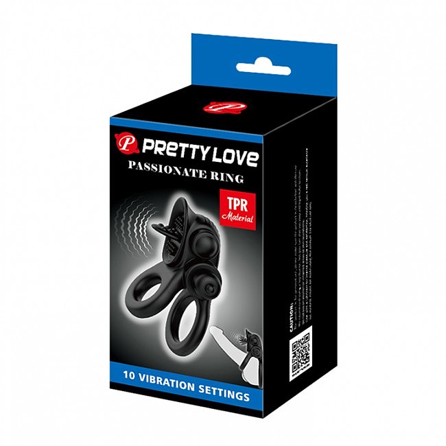     Pretty Love Vibrating Pasionate Cock Ring Black  