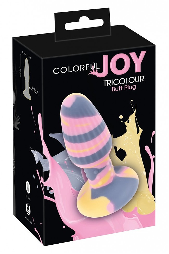   Coloful Joy Triple Colour Butt Plug, 11,5  4 