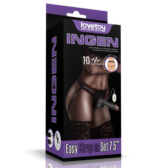     Ingen Vibrating Easy Strap-On Set 7.5» Black