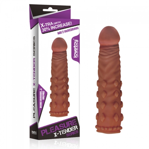    — Pleasure X-Tender Penis Sleeve Add 2» Brown