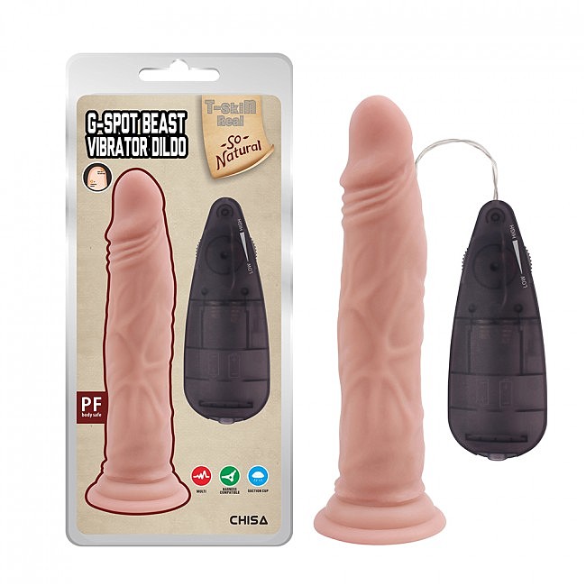  T-skin ReaL G-Spot Beast Vibrator Dildo Flesh