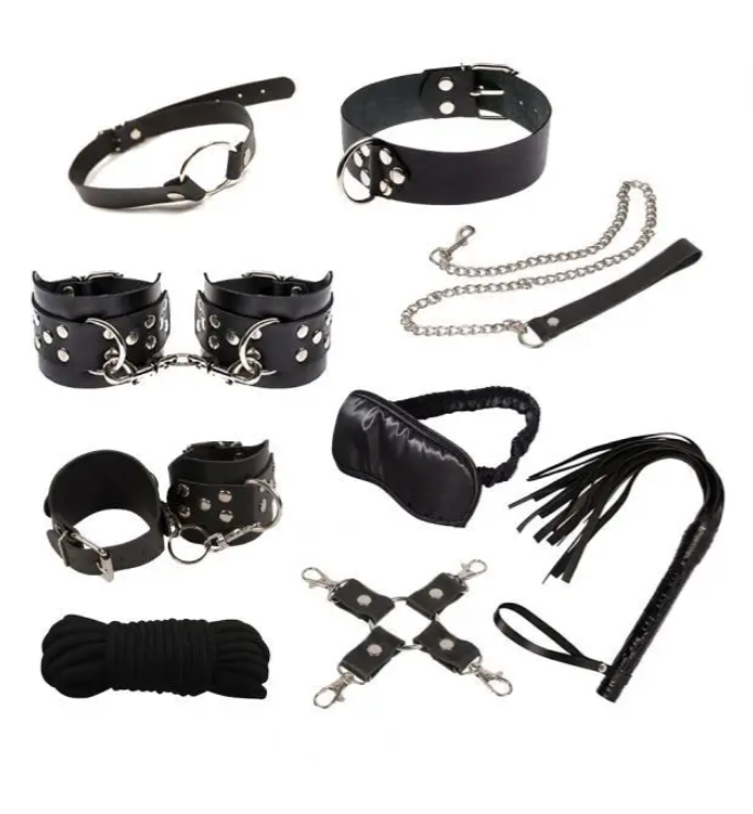    9  Exxtreme Sex BDSM Leather Set Max, Black