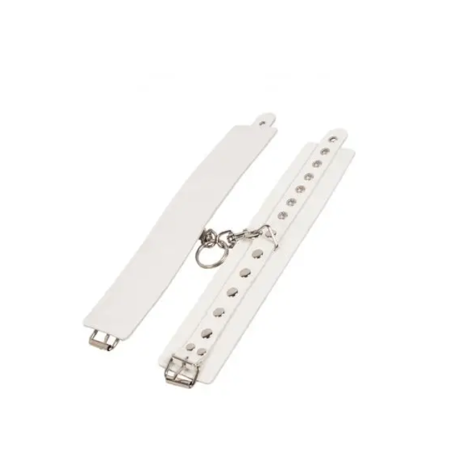   Leather Restraints Hand Cuffs, White