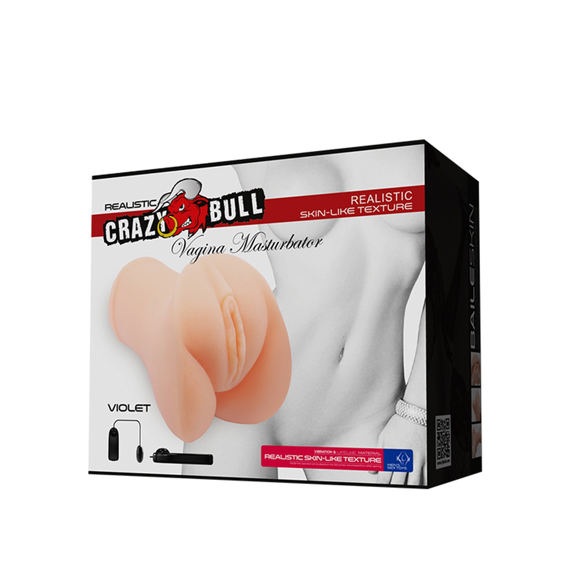  CRAZY BULL VIOLET REALISTIC VAGINA, Vibration