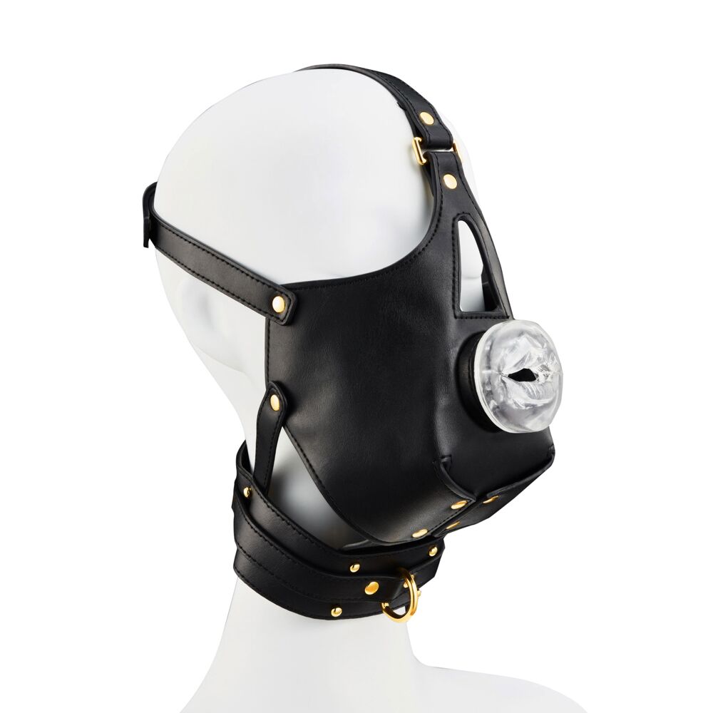 -      LOCKINK SEVANDA Blowjob Head Muzzle with Leash