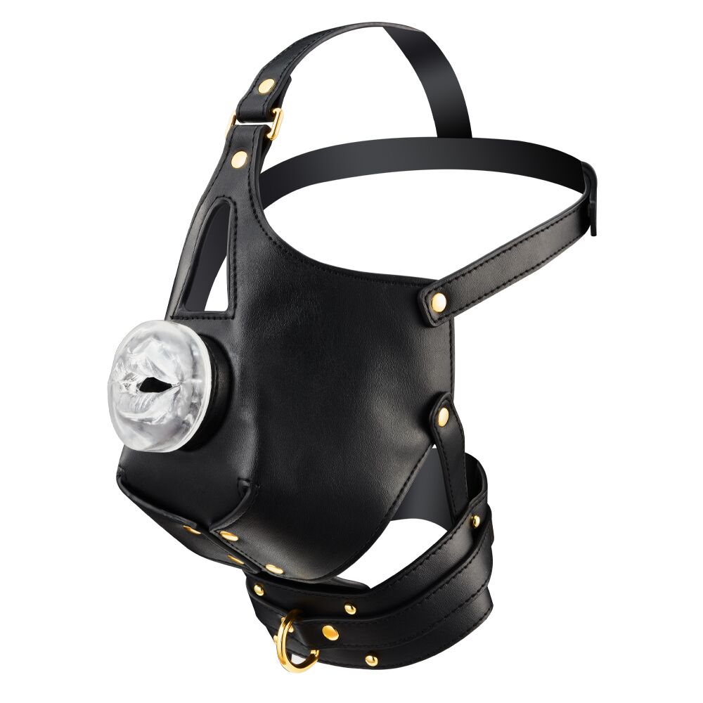 -      LOCKINK SEVANDA Blowjob Head Muzzle with Leash