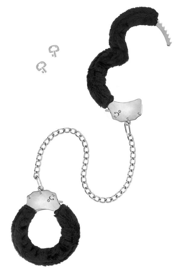    Fetish Tentation Adjustable metal and fur ankle cuffs