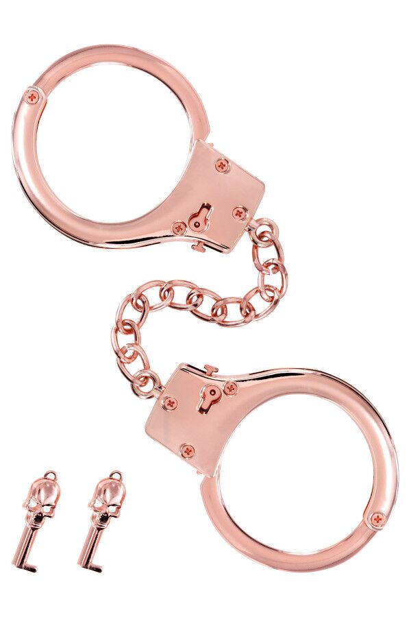    Fetish Tentation Premium Chick wrist cuffs in rose-gold metal,   