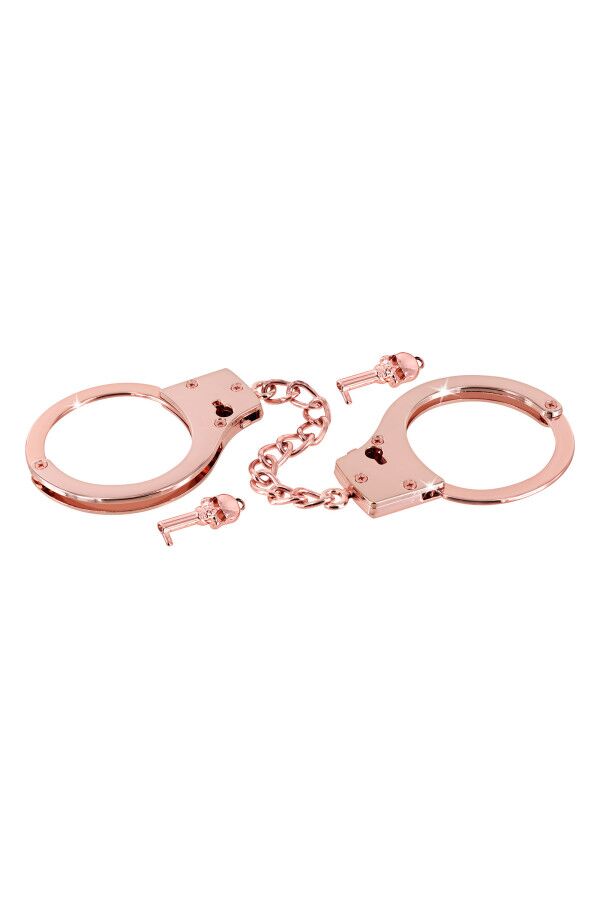    Fetish Tentation Premium Chick wrist cuffs in rose-gold metal,   